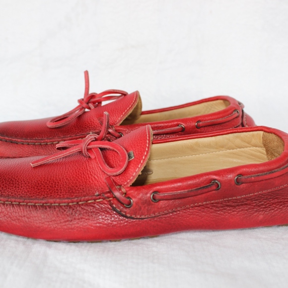 Harris Firenze Red Leather Driving Mocassins Sz 9 main image 5